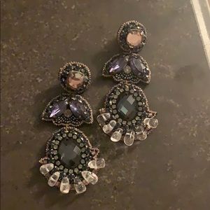 Suzanna Dai Fabric and Crystal Earrings